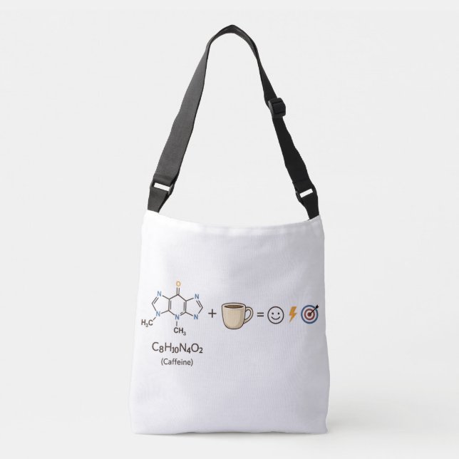 Sac Ajustable Caffeine Equation Tote Bag–Science Coffee Nerd Bag (Devant)