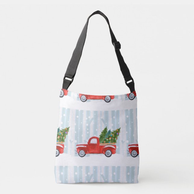 Sac Ajustable Camion pick-up rouge de Noël sur une route de (Devant)