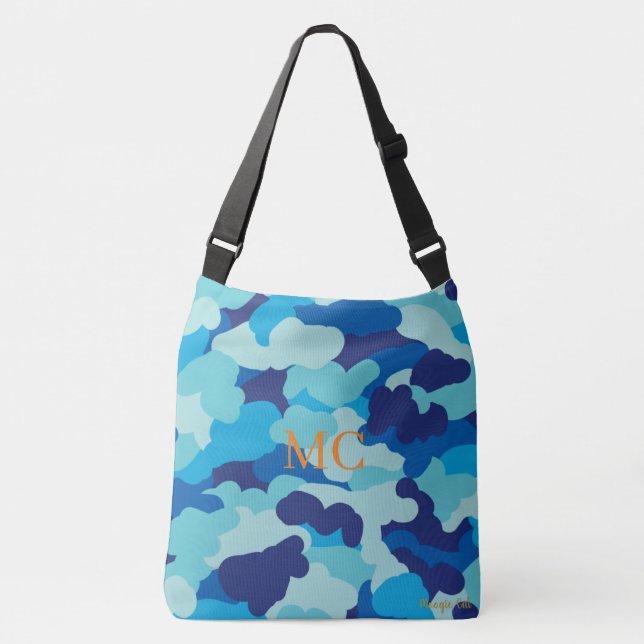 Sac Ajustable Camouflage Camo personnalisable Clouds bleu vert (Devant)