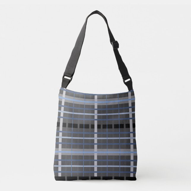 Sac Ajustable Carreaux Bleu et Gris (Devant)