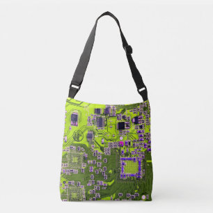 Sac Ajustable Carte de circuit Geek d'ordinateur Neon Jaune