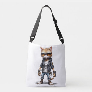 Sac Ajustable Cat Biker Rebel en cuir Jacket Cool Style urbain