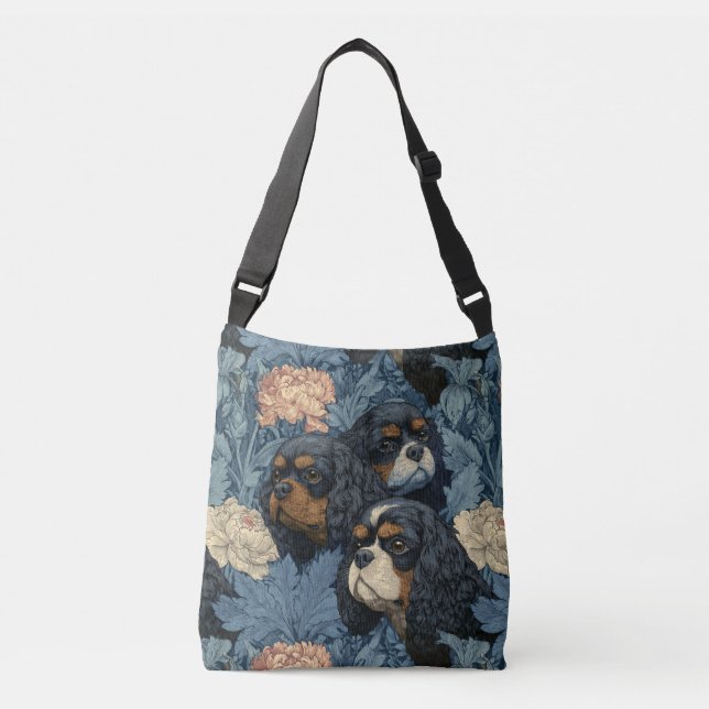 Sac Ajustable Cavalier King Charles Spaniels Victorian Garden  (Devant)