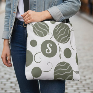 Sac Ajustable Cercle de monogramme vert olive