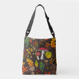 Sac Ajustable Champignons d'automne, feuilles, noix et baies sur
