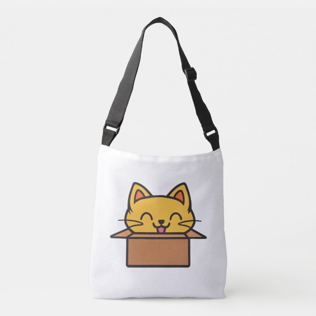 Sac Ajustable Chat assis à l'intérieur du carton (Devant)