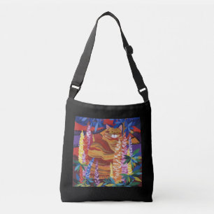 Sac Ajustable Chat au gingembre dans le jardin