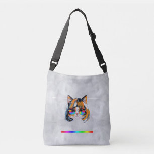 Sac Ajustable Chat dans une perruque + Lunettes de soleil (Peint
