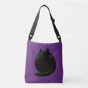 Sac Ajustable Chat mignon de noir et d'or sur le pourpre