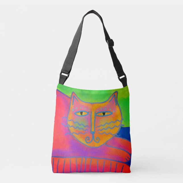 Sac Ajustable Chat rose chaud Art Abstrait (Devant)
