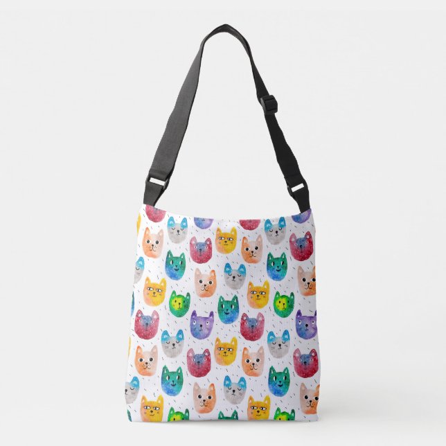 Sac Ajustable Chats aquarelles et amis (Devant)