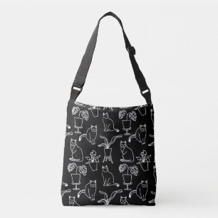 Sac Ajustable Chats blancs en noir
