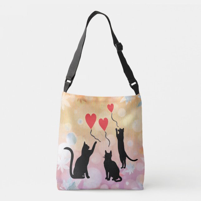 Sac Ajustable Chats Et Ballons Noirs (Dos)