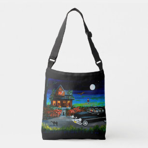 Sac Ajustable Chats Noirs Automne Maison hantée Vielle voiture H