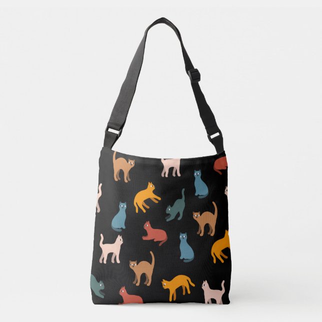 Sac Ajustable Chats sur le noir (Devant)