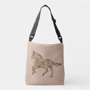 Sac Ajustable Cheval de course Silhouette, Brown, Tan et crème
