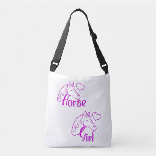 Sac Ajustable Cheval fille en violet avec tête de cheval Police