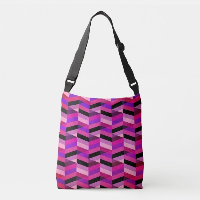 Sac Ajustable Chevron Abstrait/Herringbone | Purples et violets (Devant)