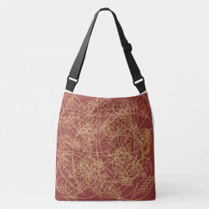 Sac Ajustable Chic Gold Leaf Burgundy Classic Motif