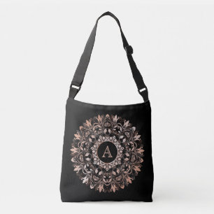 Sac Ajustable Chic Rose Gold Noir Mandala Monogramme