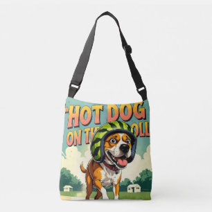 Sac Ajustable Chien de skateboard été drôle rétro plage