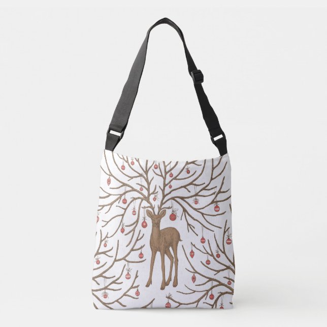 Sac Ajustable Christmas deer on white (Devant)