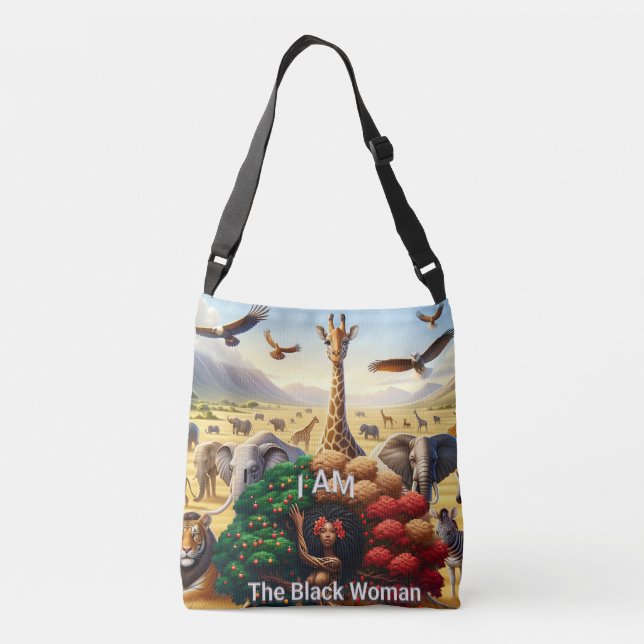 Sac Ajustable Citation d'une femme afro-américaine : Je suis la  (Dos)