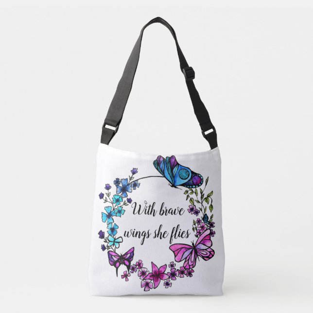 Sac Ajustable Citation ou nom faite sur commande de papillon et (Devant)