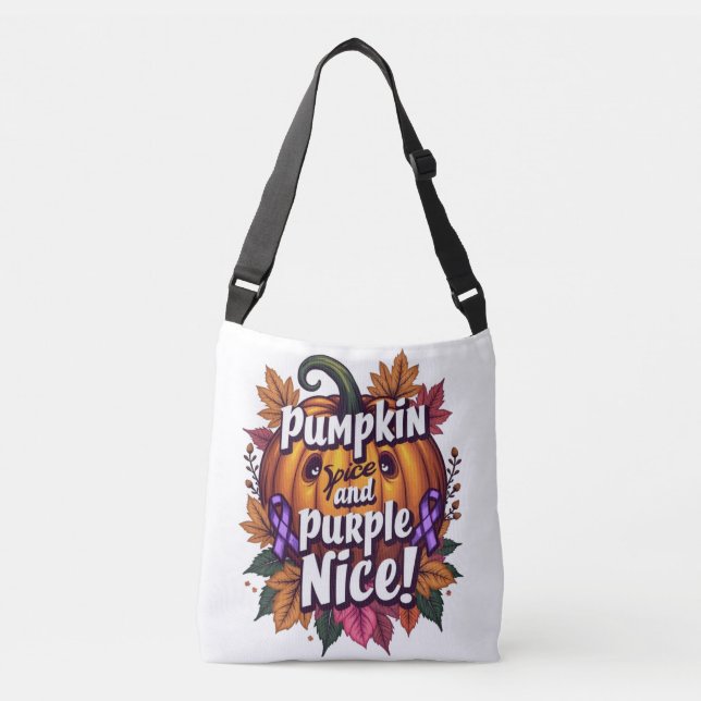 Sac Ajustable Citrouille Épicée et Violet Sympa: Drôle de Sensib (Devant)