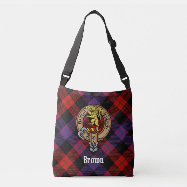 Sac Ajustable Clan Brown Crest sur Tartan (Devant)
