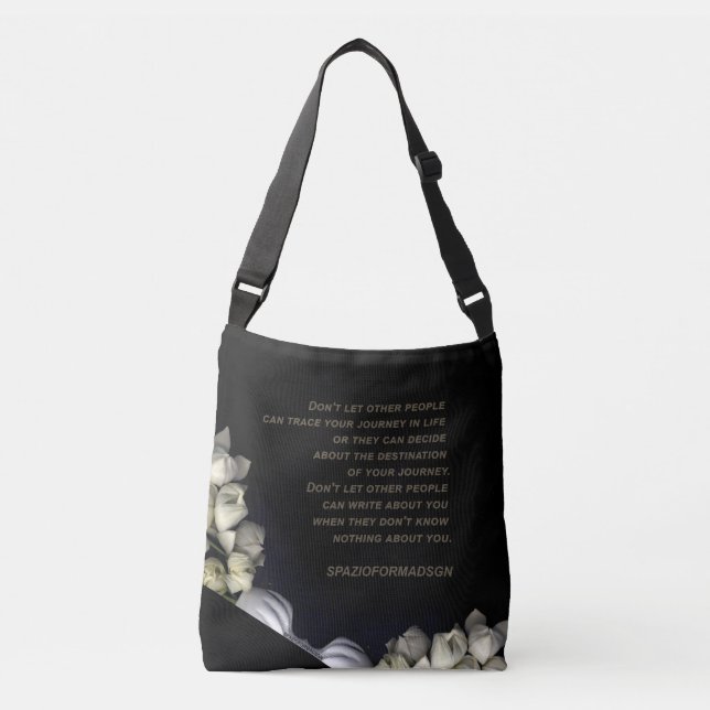 Sac Ajustable "Coeur blanc en noir de la lune" & Voyage (Devant)