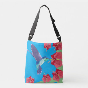 Sac Ajustable Coeur de colibri et d'Hibiscus rouge en forme