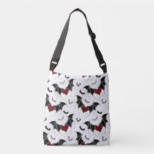 Sac Ajustable Coeur d'Halloween avec ailes de chauve-souris noir