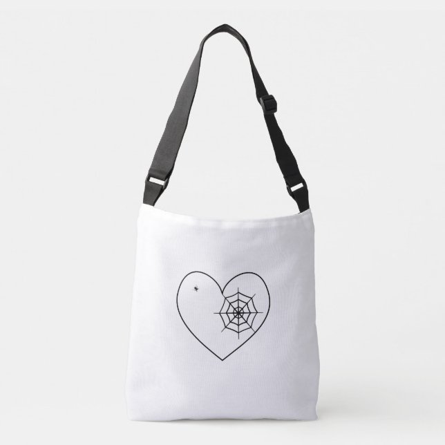 Sac Ajustable Coeur - Noir - Emo - Fourre-tout (Devant)