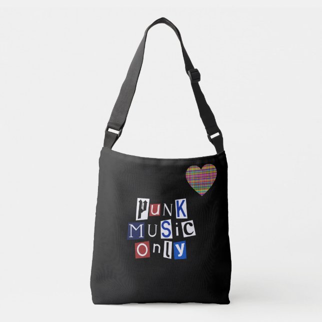 Sac Ajustable Coeur - Noir - Emo - Fourre-tout (Devant)