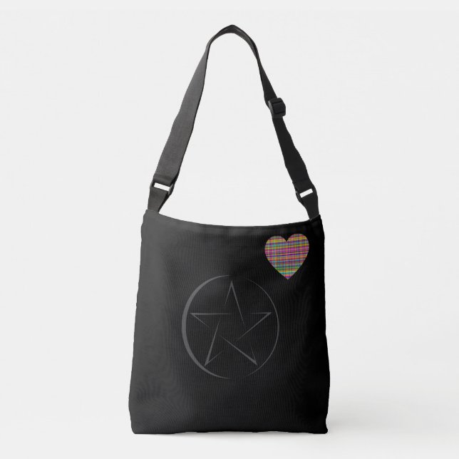 Sac Ajustable Coeur - Noir - Emo - Fourre-tout (Devant)
