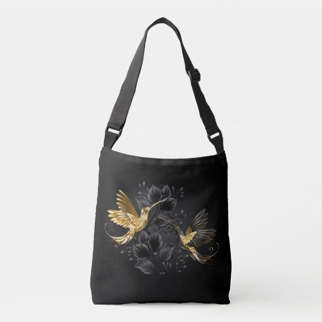 Sac Ajustable Colibri noir et or (Devant)
