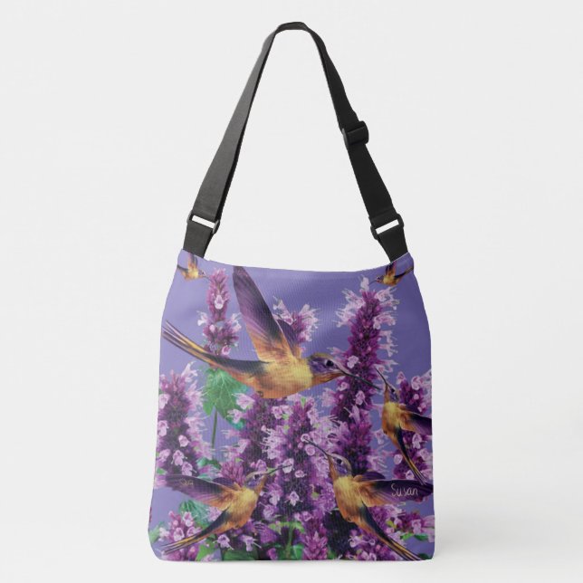 Sac Ajustable Colibris Et Fleurs Par CBDOilPrincess (Devant)