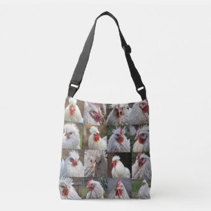Sac Ajustable Collage photo de poulets blancs,