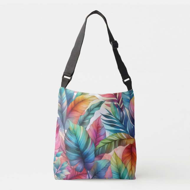 Sac Ajustable Conception couleur Feuille Tropical Aquarelle (Devant)