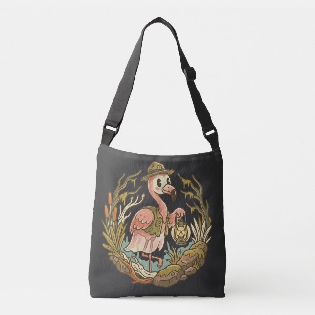 Sac Ajustable Conception de flamant rose rétro effrayant des mar (Devant)