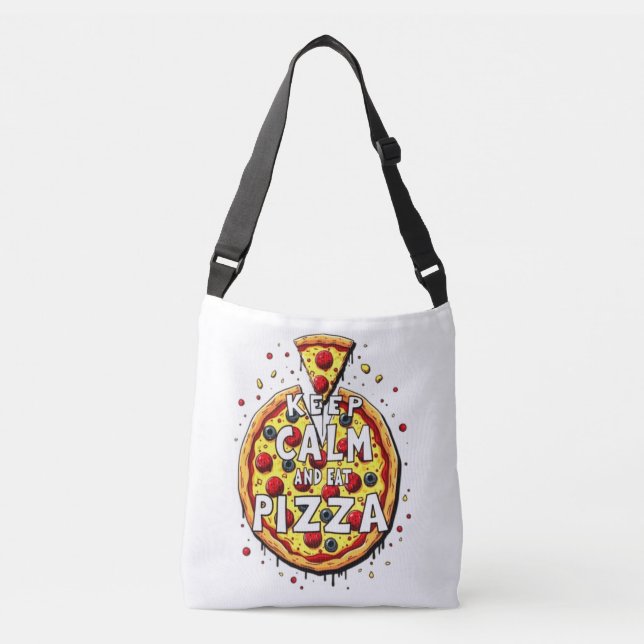 Sac Ajustable Conserver calme et manger pizza : Conception parfa (Devant)