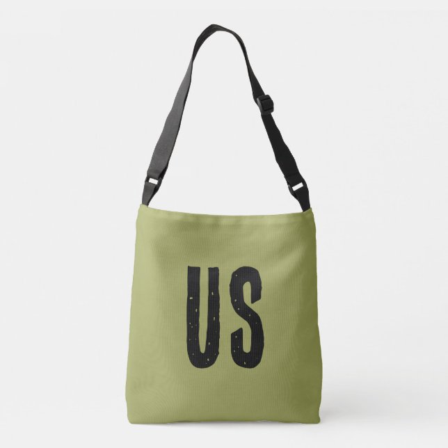 Sac Ajustable Cool grand monogramme initial vert olive noir (Dos)