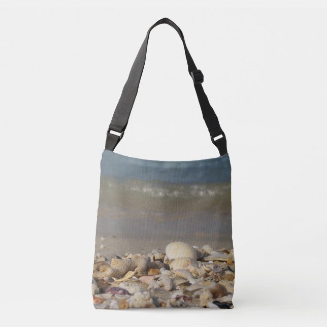 Sac Ajustable coquilles, plage, eau, sable, mer, maritime, photo (Devant)