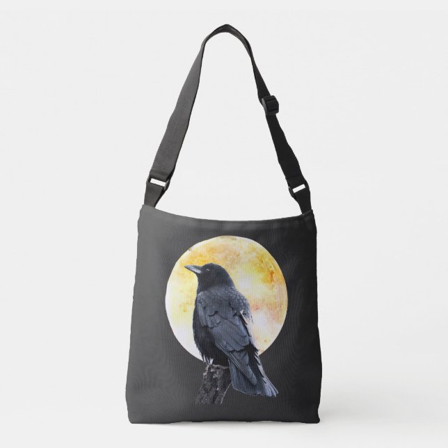 Sac Ajustable Corbeau perché et Pleine lune (Devant)