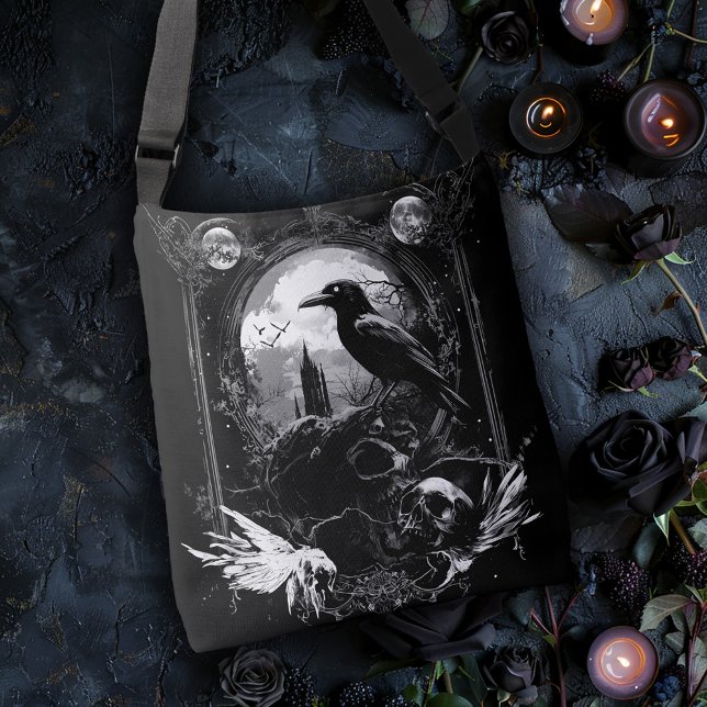 Sac Ajustable Corbeau sur Crânes (Créateur téléchargé)