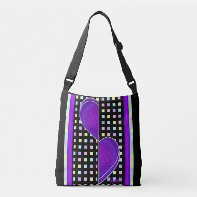 Sac Ajustable Couleurs pastel & coeurs violets battre (Devant)