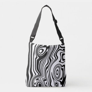 Sac Ajustable Couleurs personnalisées Vagues Black Blanc Crossbo