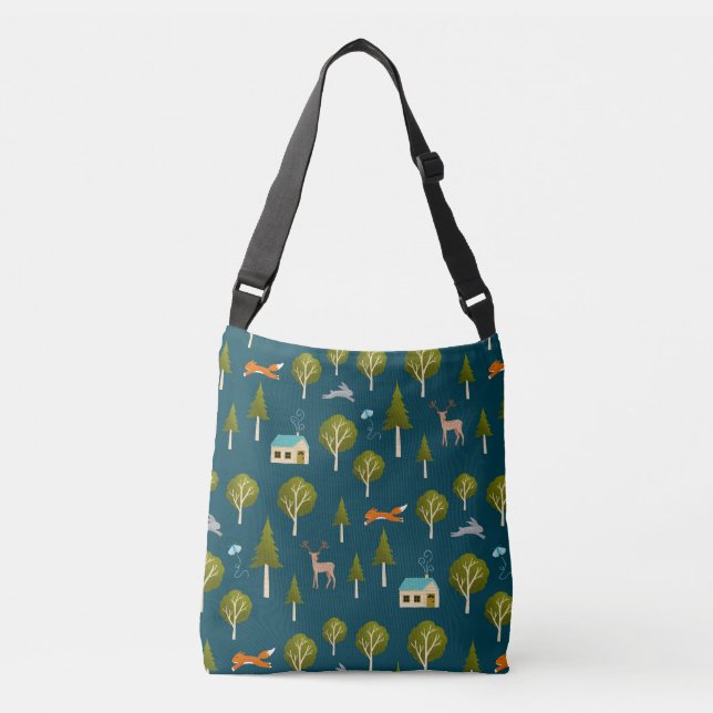 Sac Ajustable Cozy Forest Cabin and Animals (Devant)