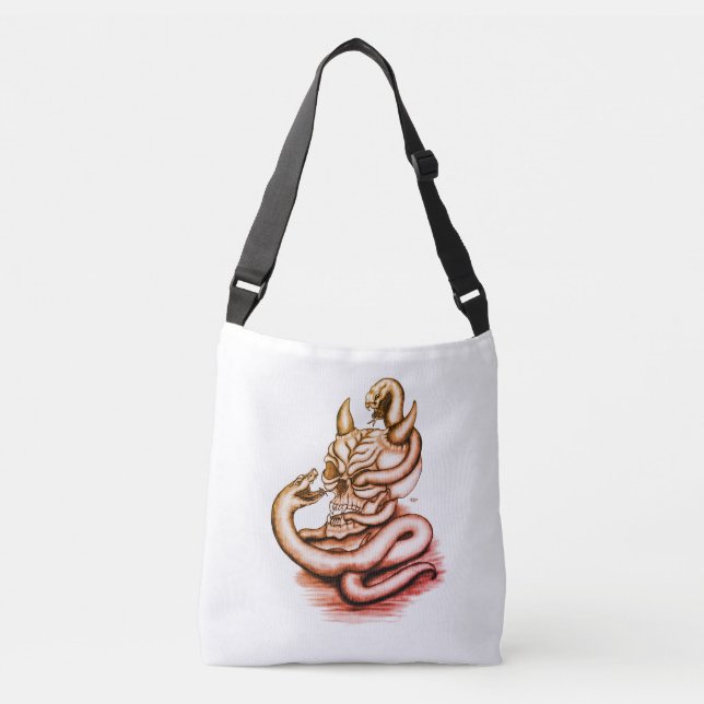 Sac Ajustable Crâne - Tête diabolique avec serpent (Devant)